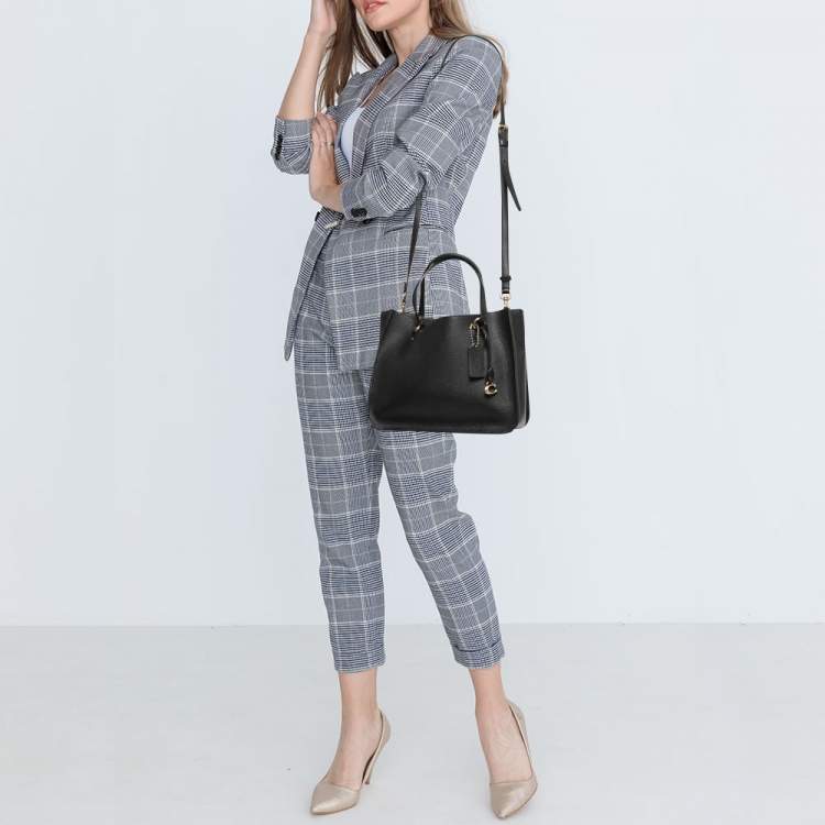 Pre Owned Coach Black Leather Tyler Carryall Tote