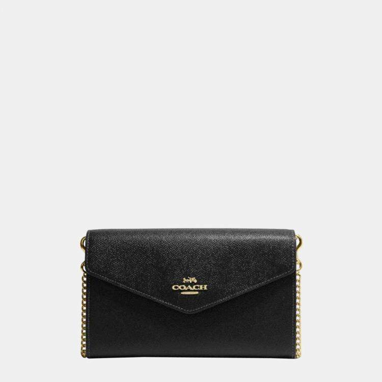 Coach black best sale leather clutch