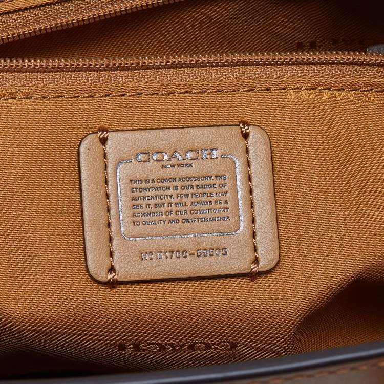 Pre Owned Coach Tan Leather and Suede Swagger 27 Carryall Satchel