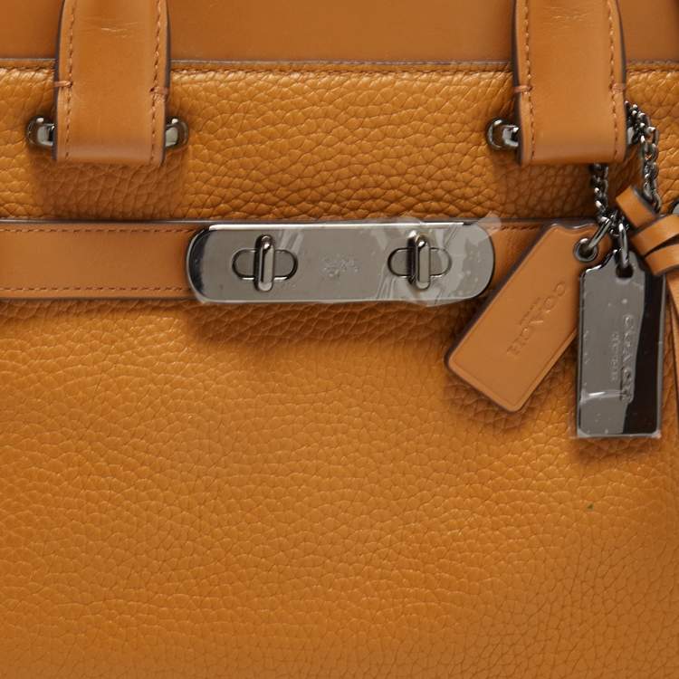 Pre Owned Coach Tan Leather and Suede Swagger 27 Carryall Satchel