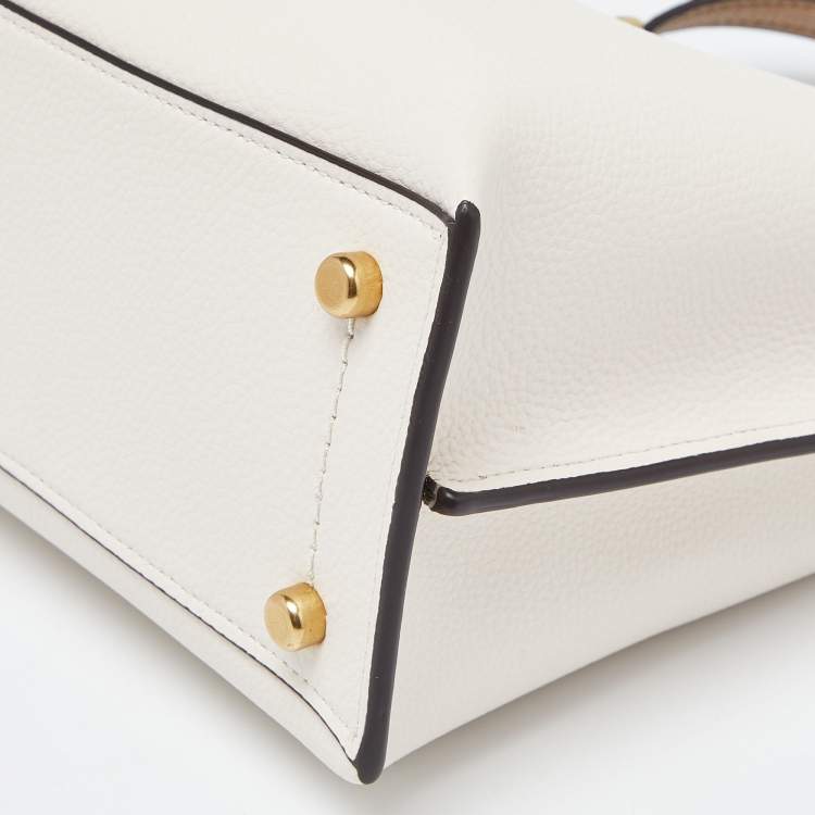 Pre Owned Coach Off White/Beige Leather Willow Tote