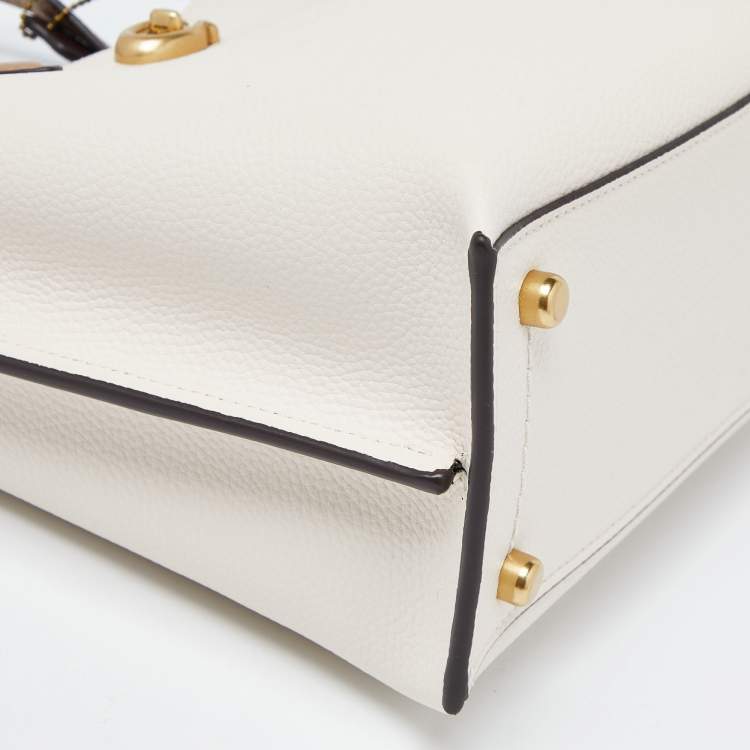 Pre Owned Coach Off White/Beige Leather Willow Tote