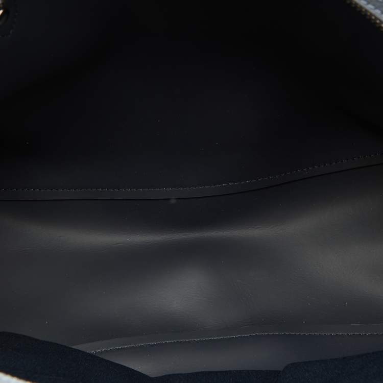 Pre Owned Coach Blue Leather Central Zip Shopper Tote