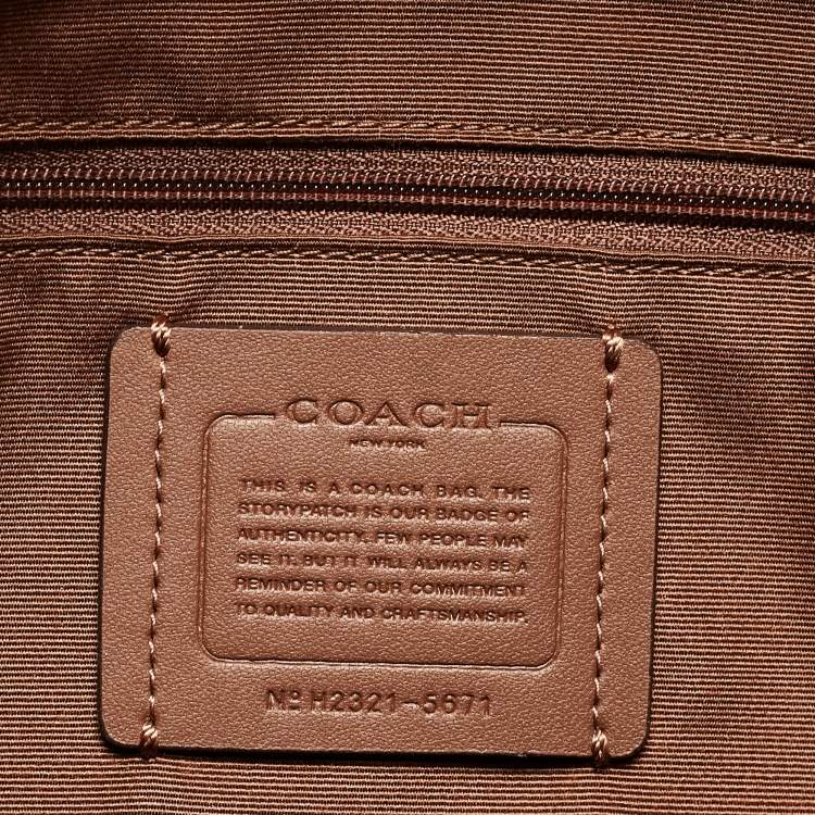 Pre Owned Coach Brown/Beige Signature Coated Canvas and Leather Court Backpack