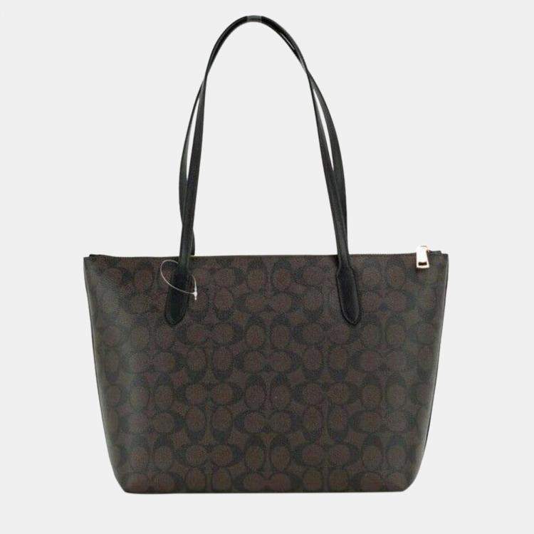 Pre Owned Coach Brown Crossgrain Leather Handbag