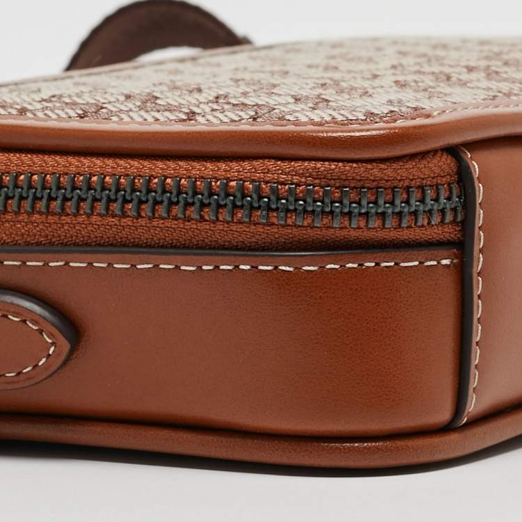Pre Owned Coach Brown Signature Canvas and Leather Charter Bag