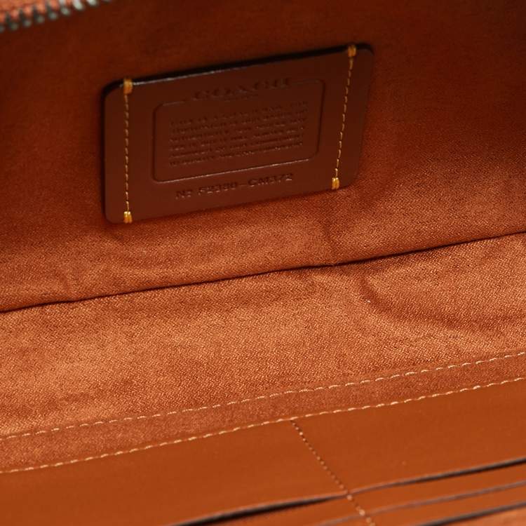 Pre Owned Coach Brown Signature Canvas and Leather Charter Bag