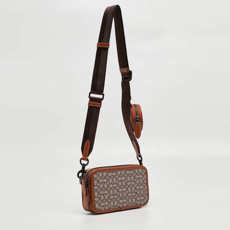 Pre Owned Coach Brown Signature Canvas and Leather Charter Bag