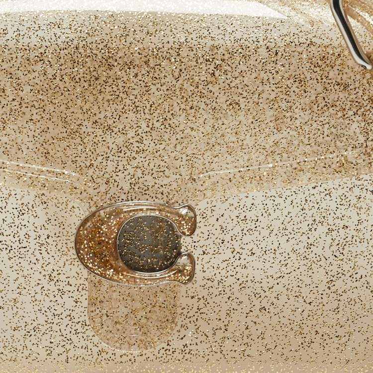 Pre Owned Coach Gold Glitter Jelly Tabby Shoulder Bag