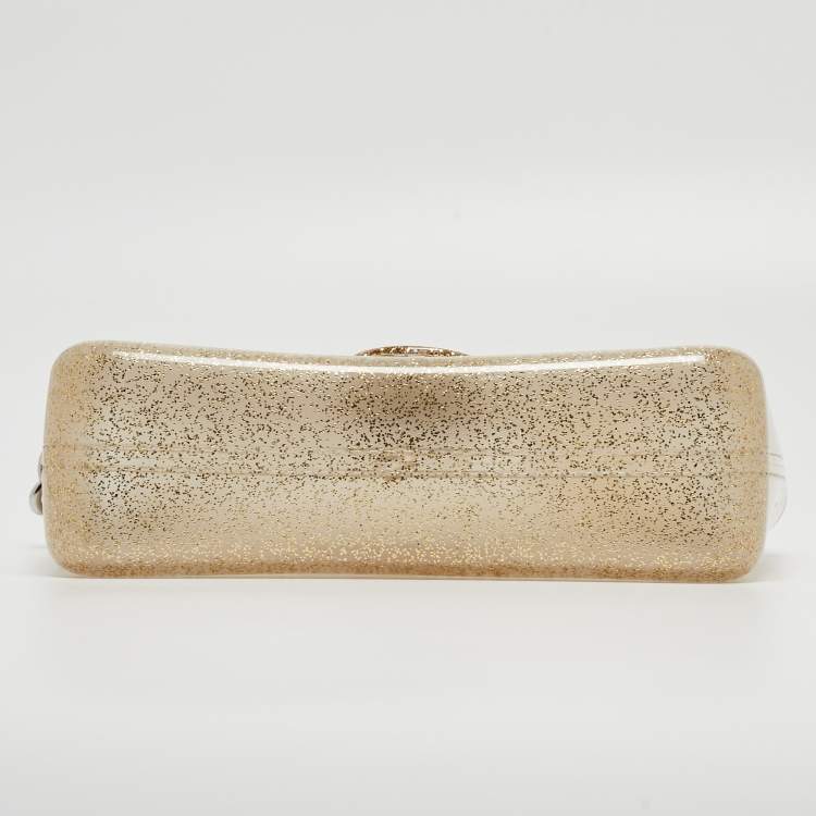 Pre Owned Coach Gold Glitter Jelly Tabby Shoulder Bag