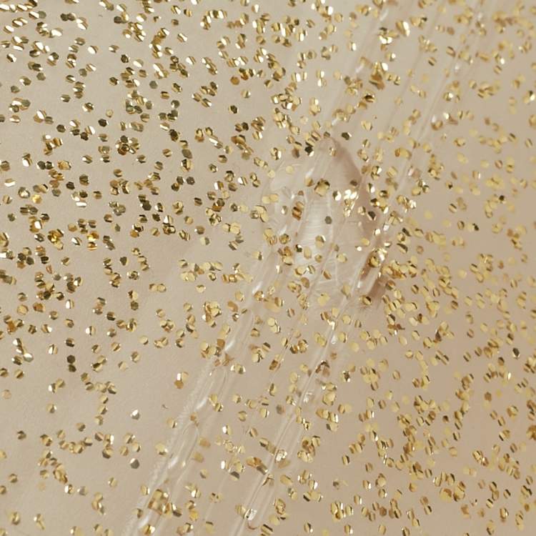 Pre Owned Coach Gold Glitter Jelly Tabby Shoulder Bag