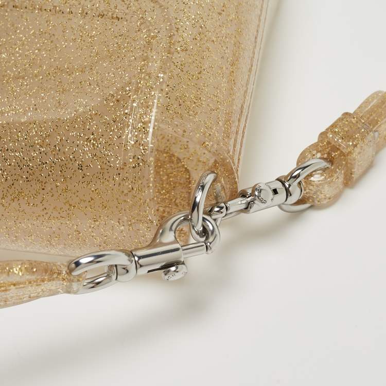 Pre Owned Coach Gold Glitter Jelly Tabby Shoulder Bag