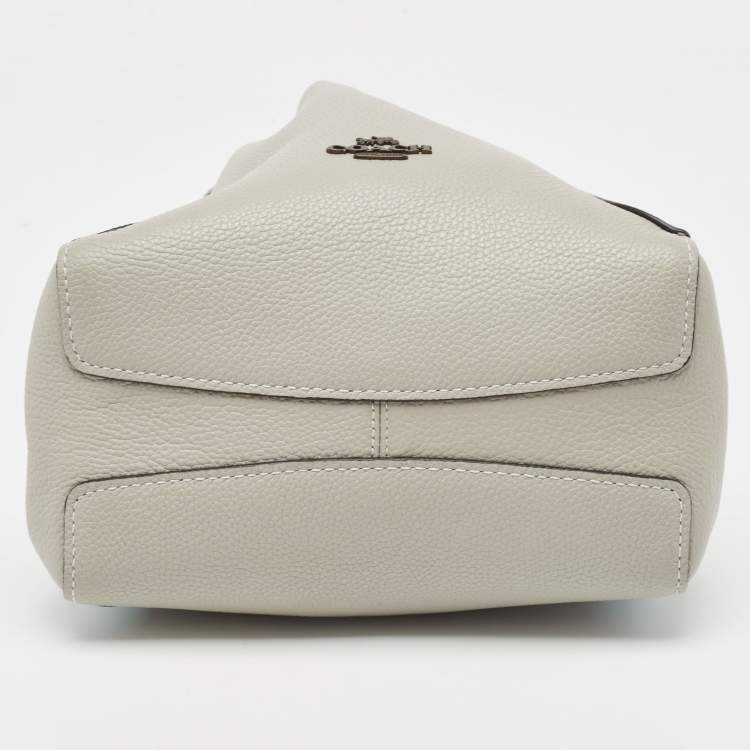 Pre Owned Coach Grey/Blue Pebbled Leather Hadley 21 Hobo