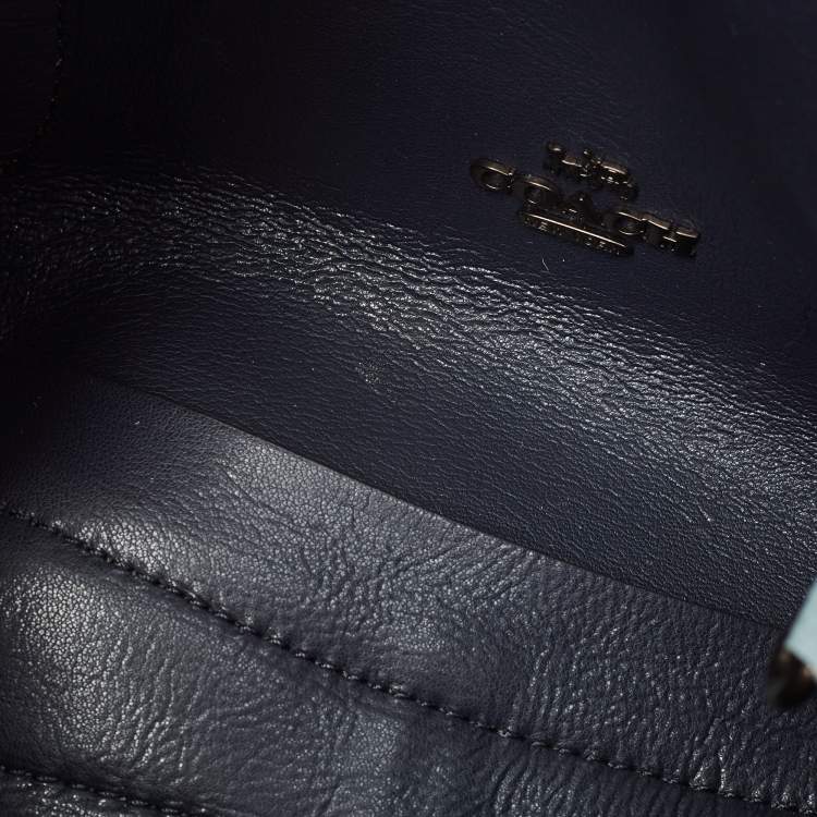 Pre Owned Coach Grey/Blue Pebbled Leather Hadley 21 Hobo