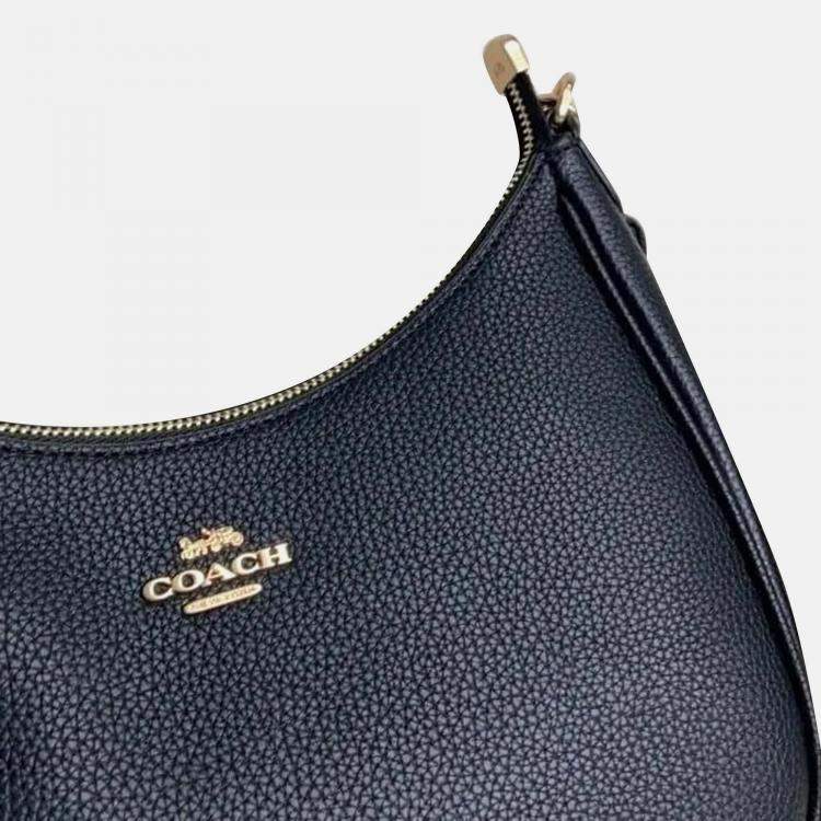 Pre Owned Coach Black leather Coach Teri Hobo Shoulder Bag