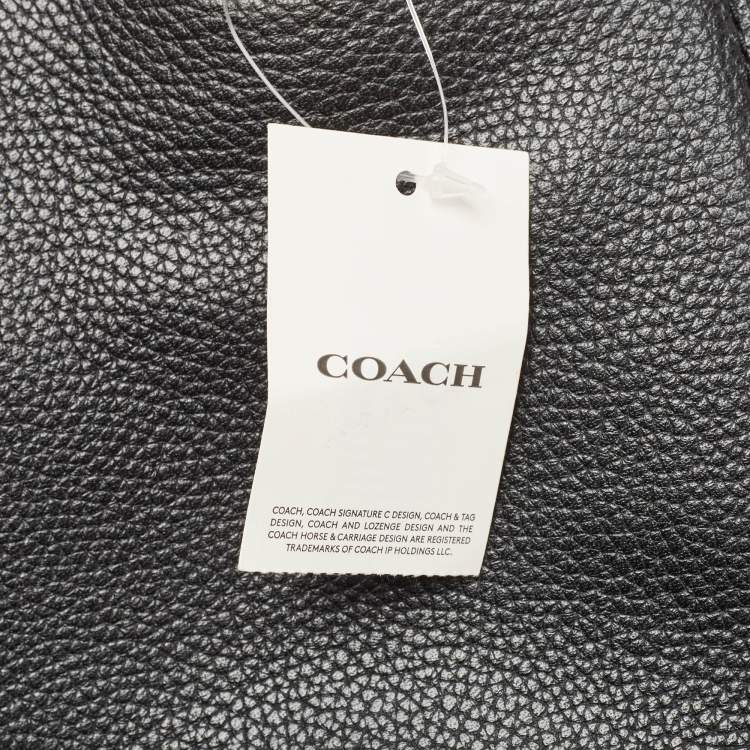 Pre Owned Coach Black Leather Turnlock Chain Tote