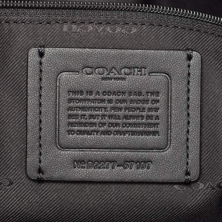 Pre Owned Coach Black Leather Turnlock Chain Tote