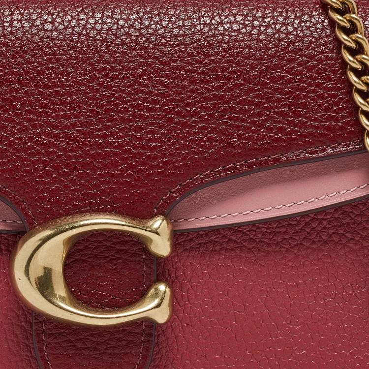 Pre Owned Coach Tricolor Leather Tabby Chain Clutch