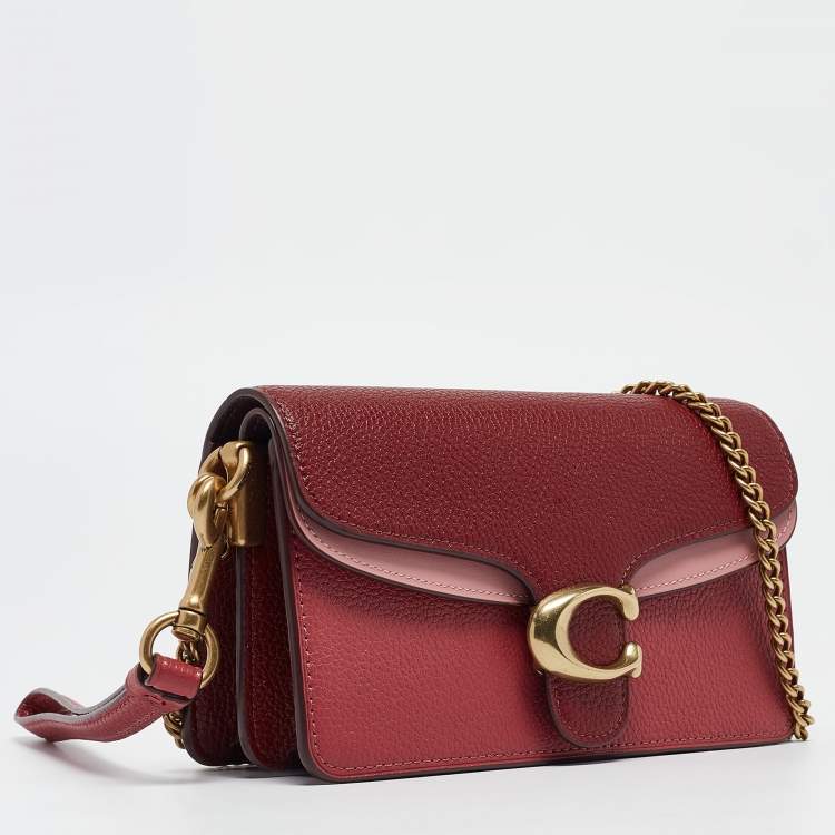 Pre Owned Coach Tricolor Leather Tabby Chain Clutch