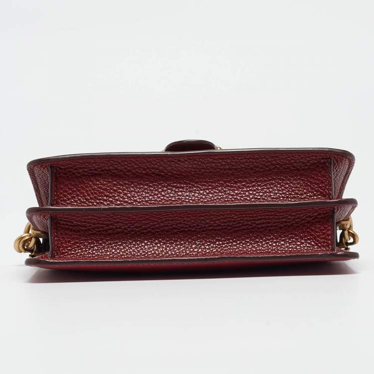 Pre Owned Coach Tricolor Leather Tabby Chain Clutch