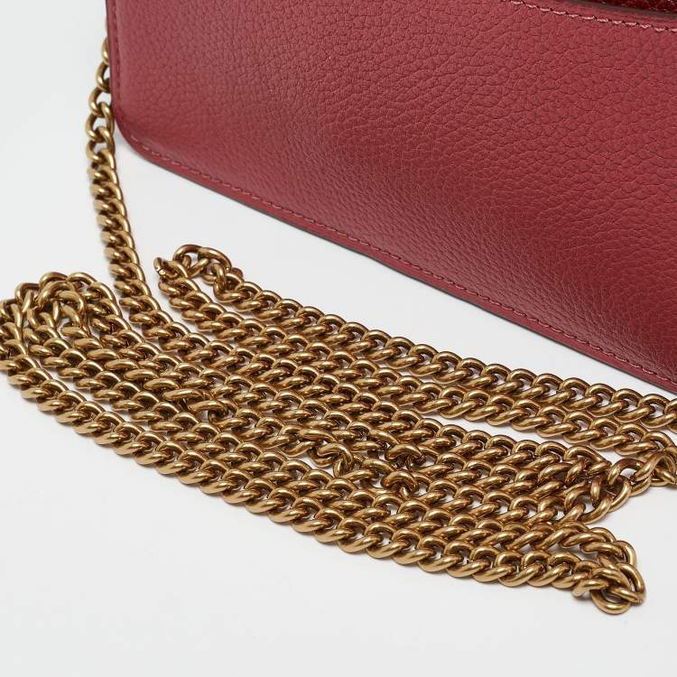 Pre Owned Coach Tricolor Leather Tabby Chain Clutch