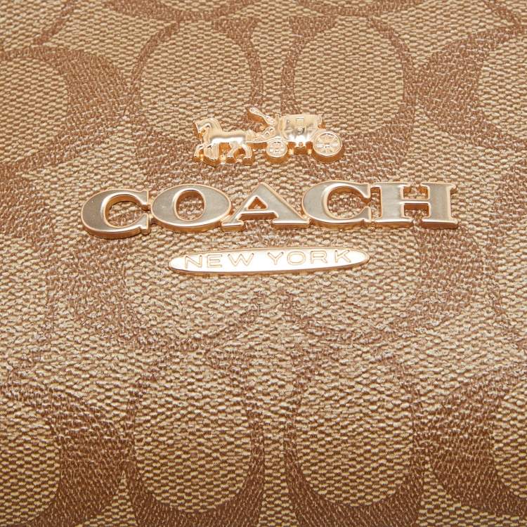 Pre Owned Coach Brown Signature Coated Canvas Charlotte Shoulder Bag
