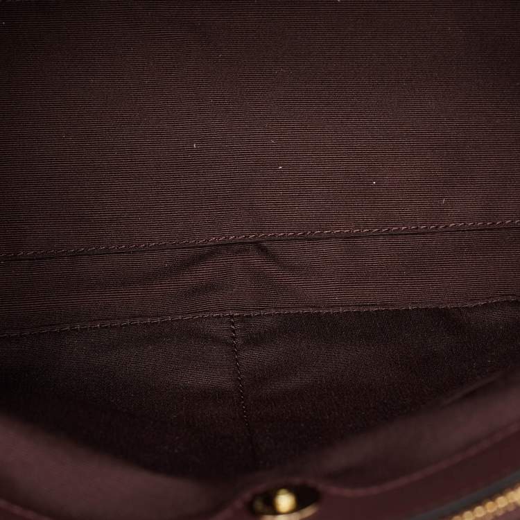 Pre Owned Coach Plum Signature Leather Mini Brooke Carryall Satchel