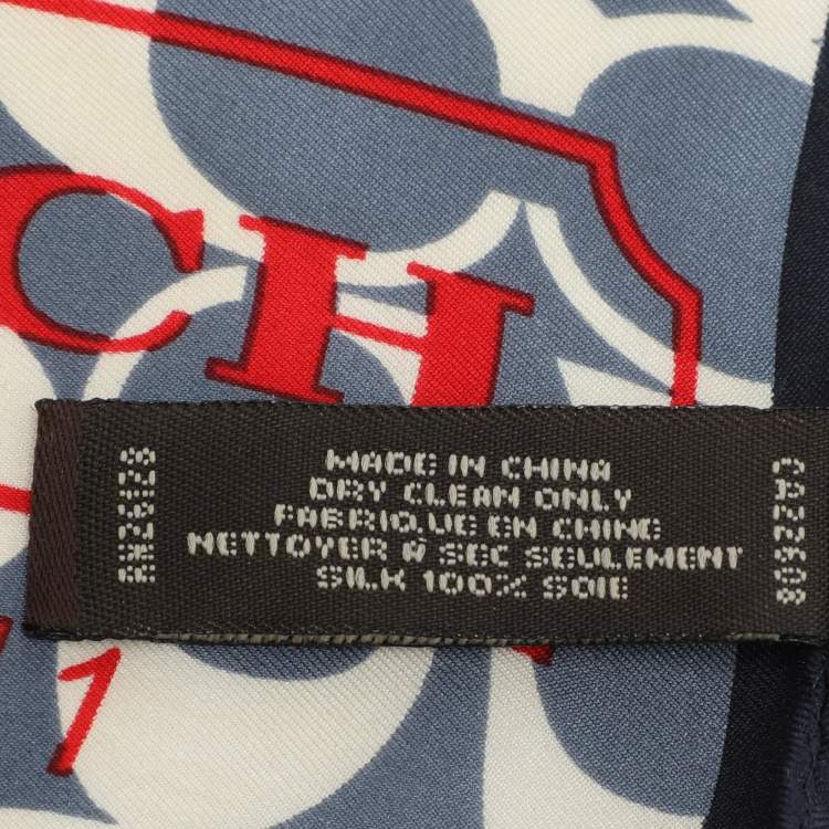 Pre Owned Coach Multicolor Printed Silk Patchwork Scarf