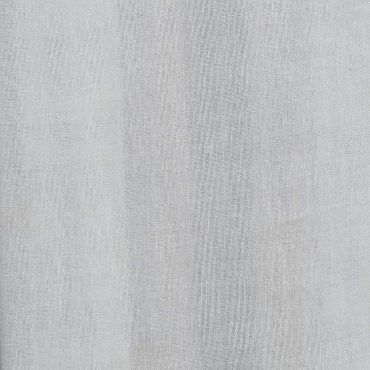 Pre Owned Coach White Striped Cotton Blend Scarf