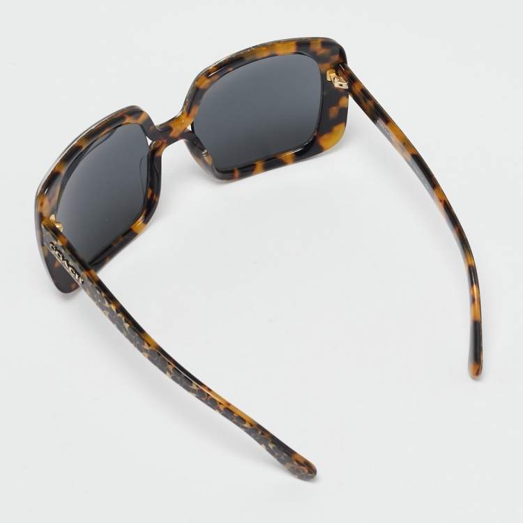 Pre Owned Coach Tortoise Brown/Black 551987 Spotty Oversized Sunglasses