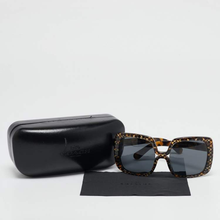 Pre Owned Coach Tortoise Brown/Black 551987 Spotty Oversized Sunglasses