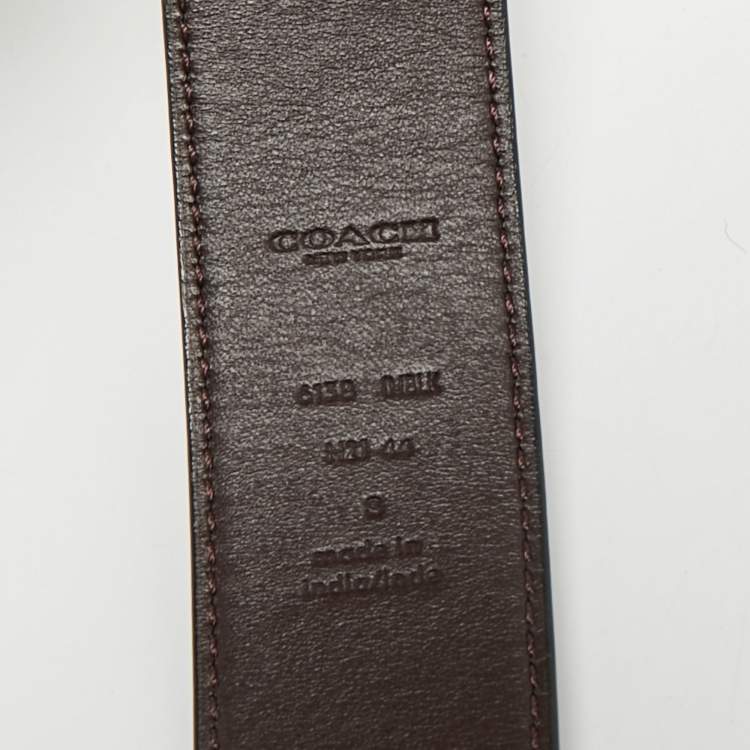Pre Owned Coach Black Leather Signature Buckle Belt S