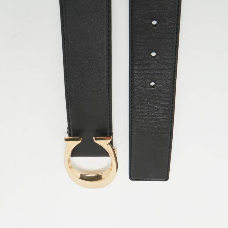 Pre Owned Coach Black Leather Signature Buckle Belt S