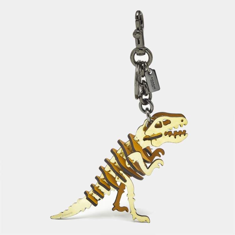 Pre Owned Coach Yellow Leather Small Rexy Bag Charm 