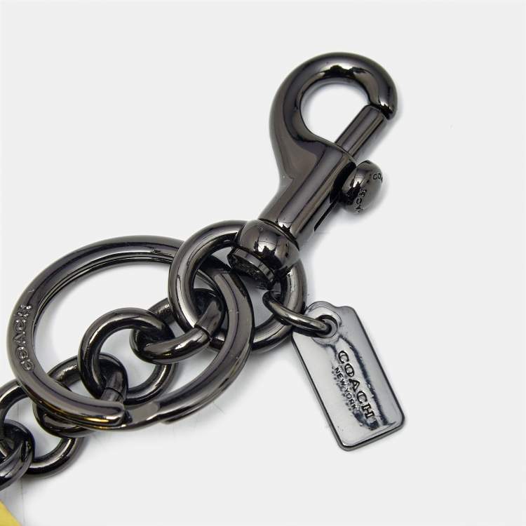 Pre Owned Coach Yellow Leather Small Rexy Bag Charm 