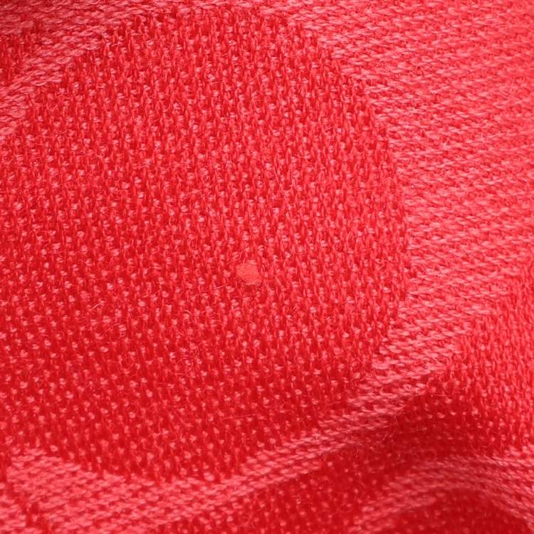 Pre Owned Coach Red Signature Print Wool Blend Scarf 