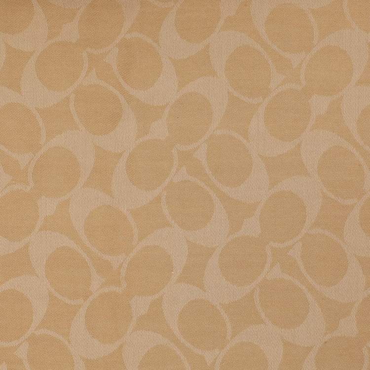 Pre Owned Coach Beige Signature Print Wool Blend Scarf 