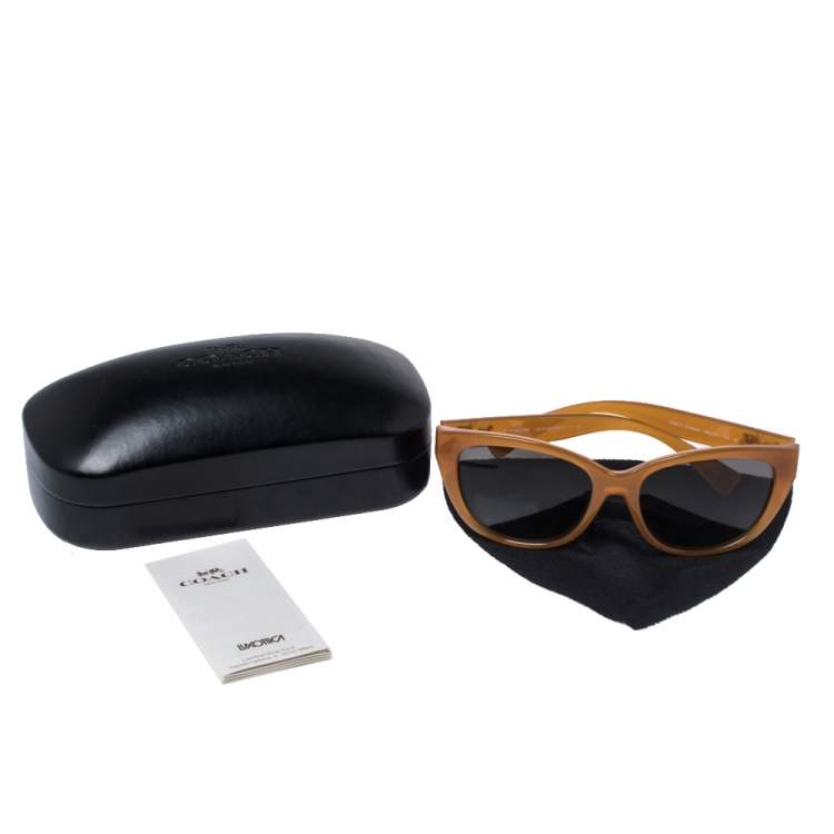 Pre Owned Coach Amber/Grey Gradient 546311 Cat Eye Sunglasses