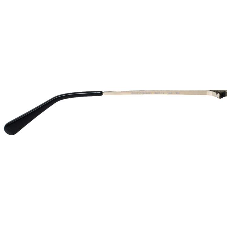 Pre Owned Coach Gold Tone & Black/ Grey Gradient HC8276 Cat Eye Sunglasses