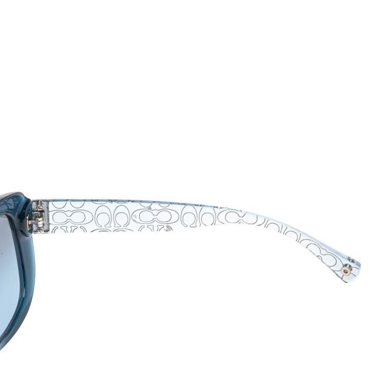 Pre Owned Coach Blue Ice Crystal Acetate 5153/17 Laurin Gradient Sunglasses