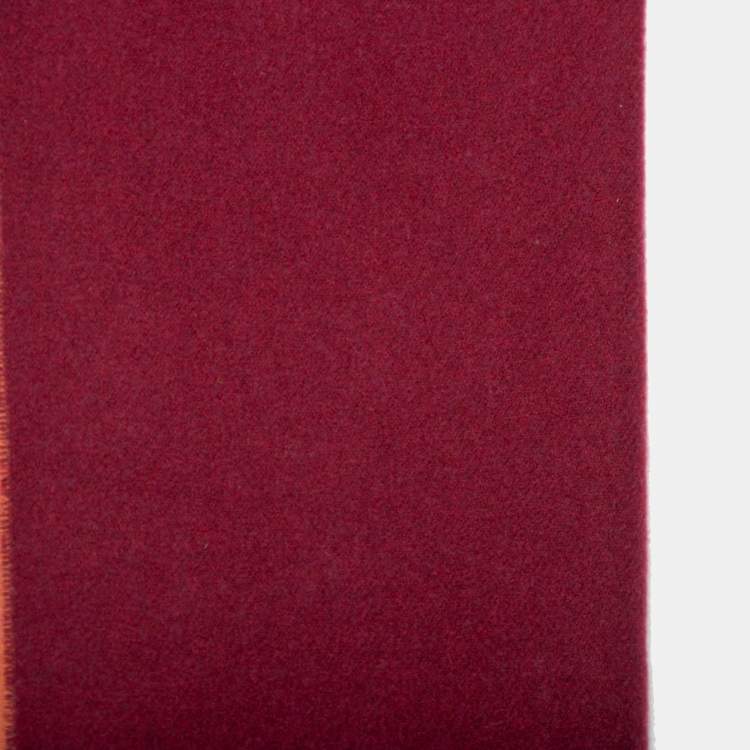 Pre Owned Coach Cherry Red Horse & Carriage Jacquard Reversible Muffler