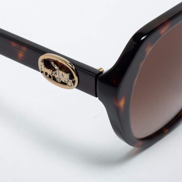 Pre Owned Coach Dark Brown Tortoise HC 8331 C6189 Sunglasses