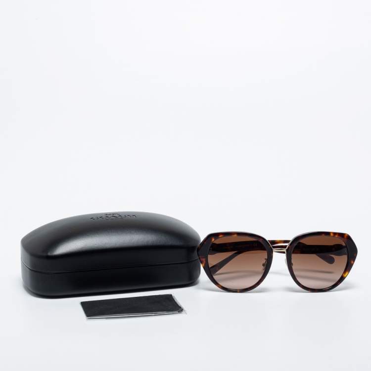 Pre Owned Coach Dark Brown Tortoise HC 8331 C6189 Sunglasses