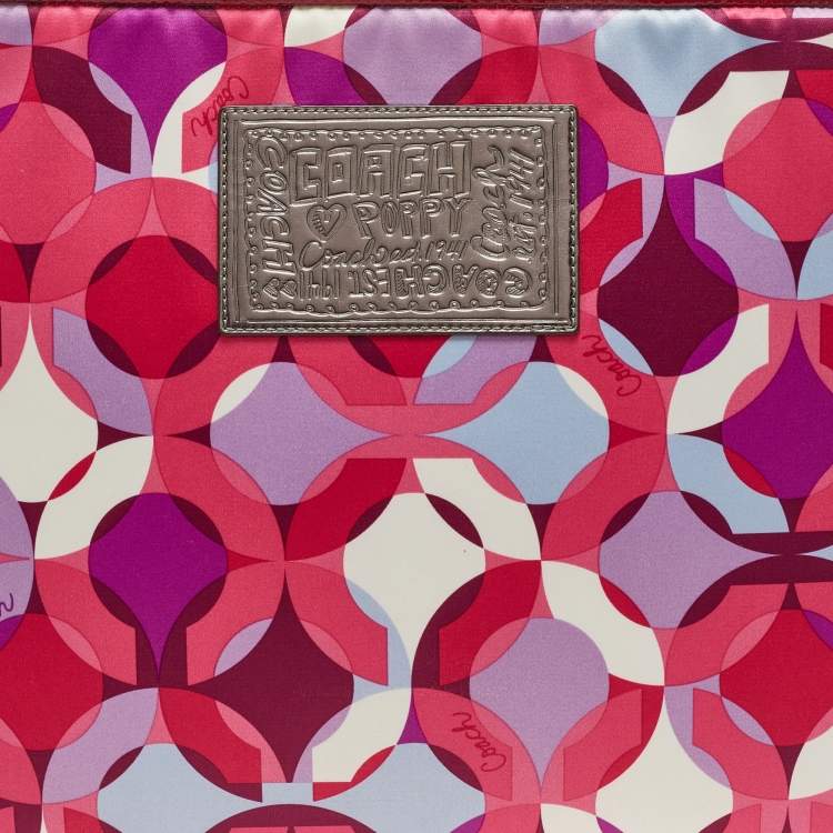 Pre Owned Coach Multicolor Satin Printed Laptop Sleeve