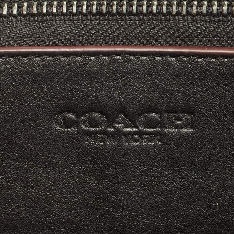 Pre Owned Coach Black Signature Coated Canvas and Leather Laptop Sleeve