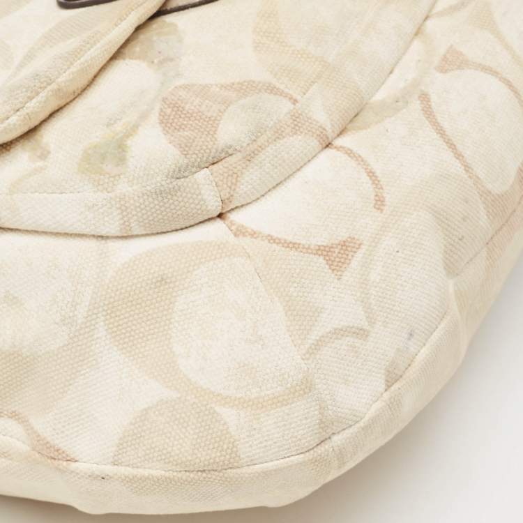 Pre Owned Coach Multicolor Signature Canvas and Sequins Kristine Hobo