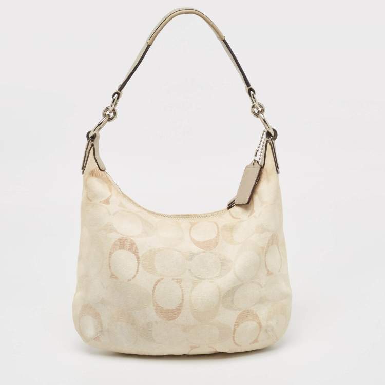 Pre Owned Coach Multicolor Signature Canvas and Sequins Kristine Hobo