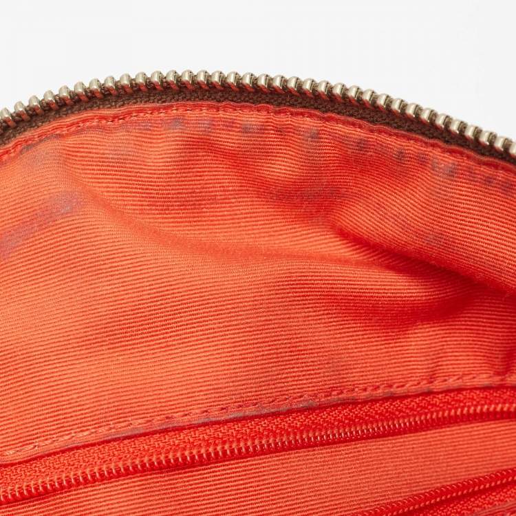 Pre Owned Coach Orange/Signature Coated Canvas and Leather Cora Dome Satchel