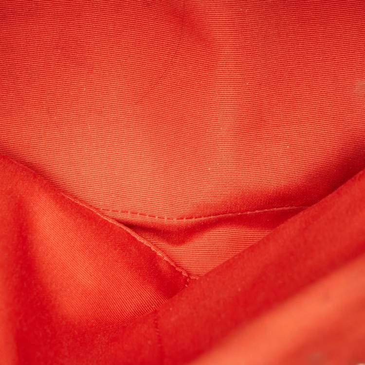 Pre Owned Coach Orange/Signature Coated Canvas and Leather Cora Dome Satchel
