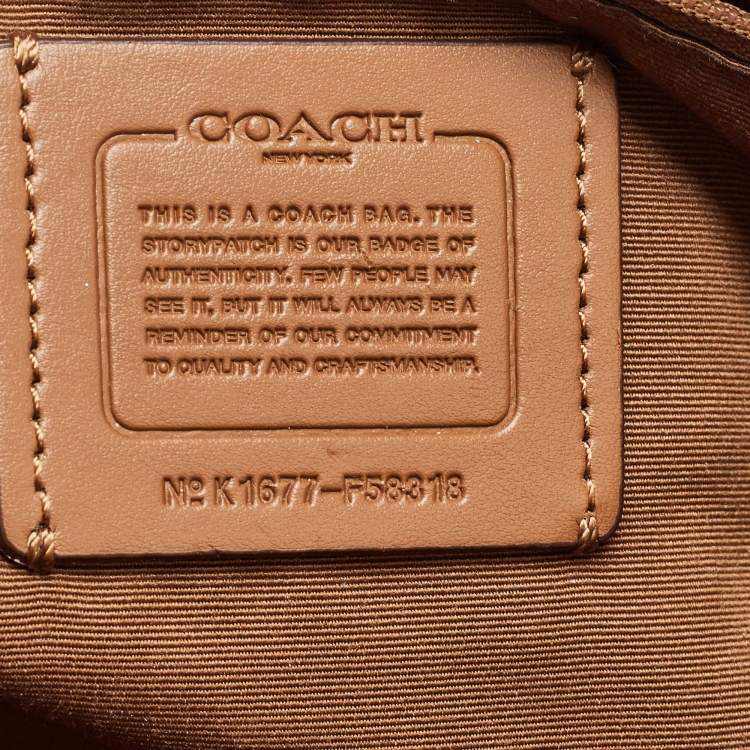Pre Owned Coach Brown/Beige Signature Coated Canvas and Leather Ava Tote